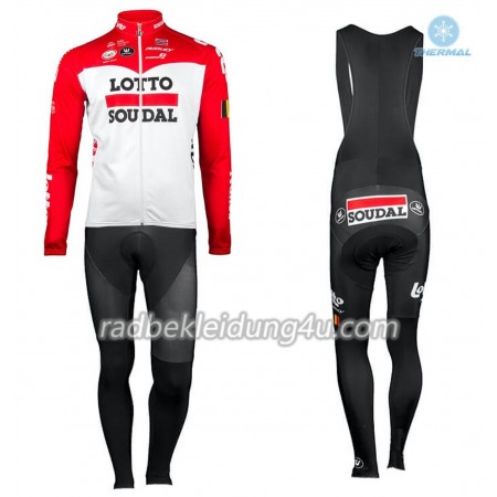 Set Langarmtrikot + Trägerhose Lange 2018 Lotto Soudal Winter Thermal Fleece N001